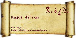 Kajdi Áron névjegykártya