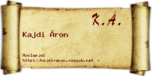 Kajdi Áron névjegykártya
